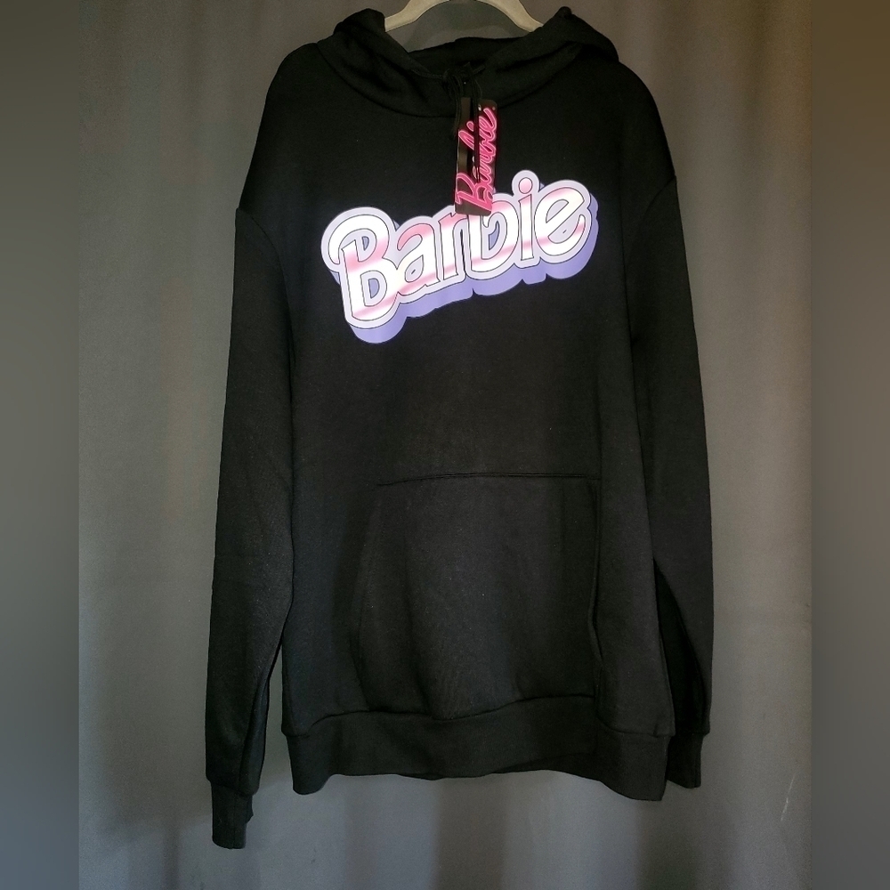 Barbie Offical California 80's Style Black Hoodie Size Large NWT